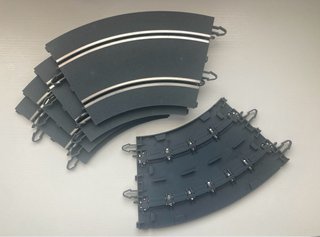 Scalextric 5 curvas powerline pista gris + Vallas