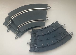 Scalextric 5 curvas powerline pista gris + Vallas