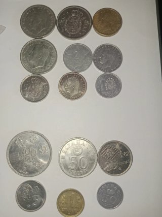 15 Monedas Pesetas década 80 incluso Mundial 82 .