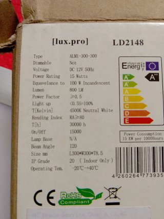 3x Pannello LED 300x300mm