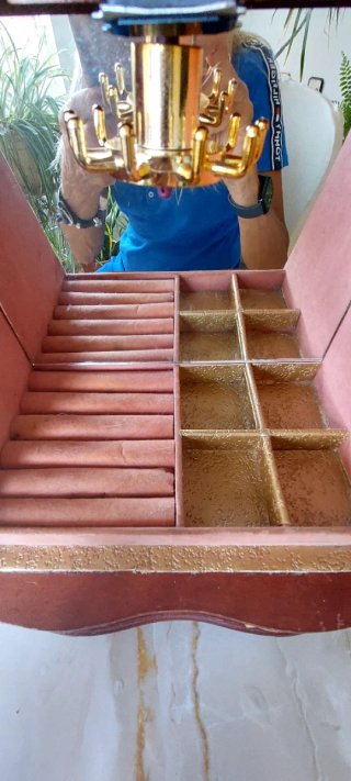 Joyero antiguo música cajón divisiones