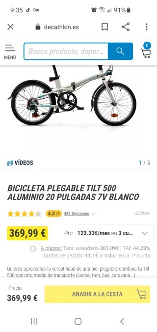 Muy nueva Bici plegable btwin Fold 500 Aluminio
