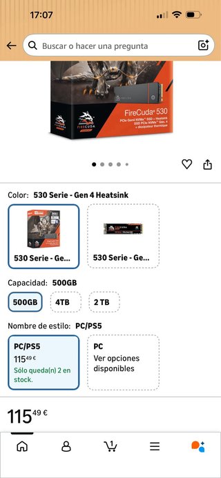 SSD M.2 Seagate FireCuda 520 500GB PCIe Gen4