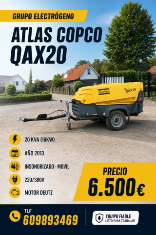 Grupo Electrógeno Atlas Copco QAX20