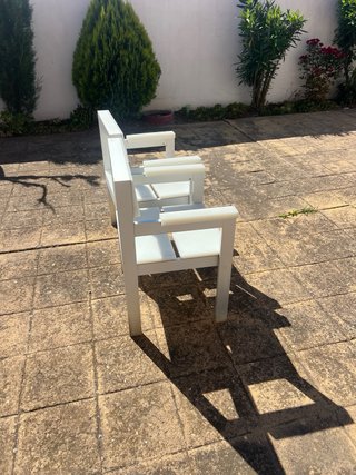 Juego de 2 sillas de jardín blancas