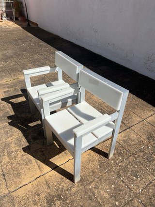 Juego de 2 sillas de jardín blancas