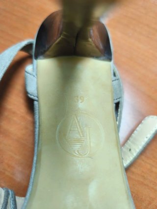 Sandalias Armani Jeans Camel brillante fiesta