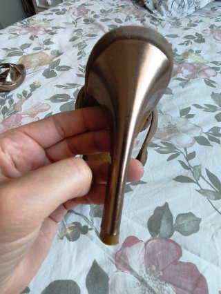 Sandalias Armani Jeans Camel brillante fiesta