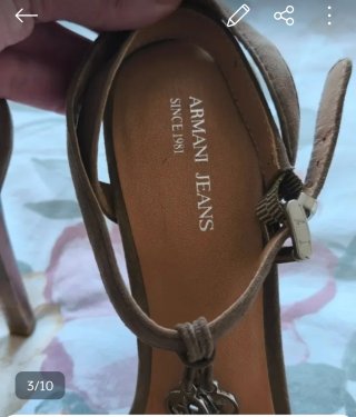 Sandalias Armani Jeans Camel brillante fiesta