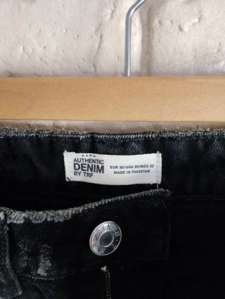 Shorts vaqueros Zara negros desgastados