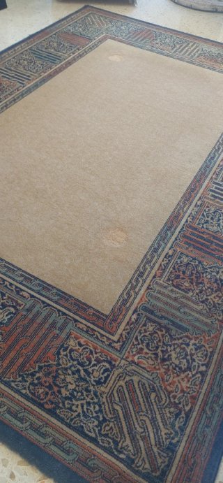 Alfombra Lana 100% El Corte Inglés Beige/Azul