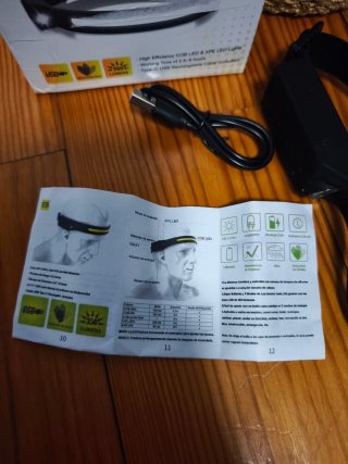 Linterna Frontal LED 230° Recargable USB-C