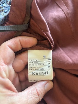Falda satinada marrón seda mujer