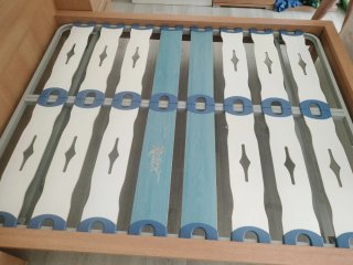 Estructura Cama Matrimonio  Madera y Metal.