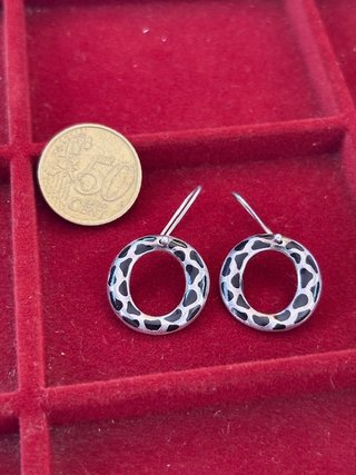 Pendientes Aro Plata Ley 925 Cebra · Macizos