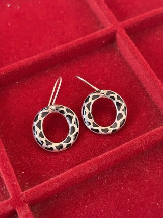 Pendientes Aro Plata Ley 925 Cebra · Macizos