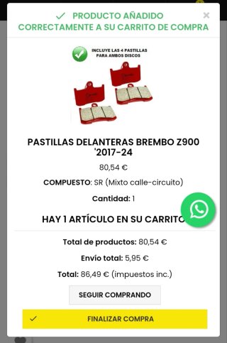 Pastillas delanteras Brembo Z900 '2017-24