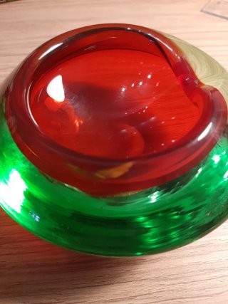 Cenicero Murano Rojo y Verde