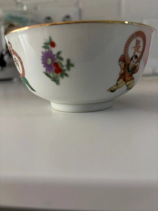 6 cuencos de porcelana china vintage con filo dora