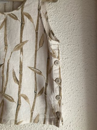 Conjunto blusa y falda lino estampado T S-M