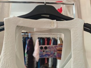 Vestido Zara blanco con escote en espalda
