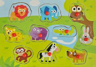 Puzzle madera animales educativos