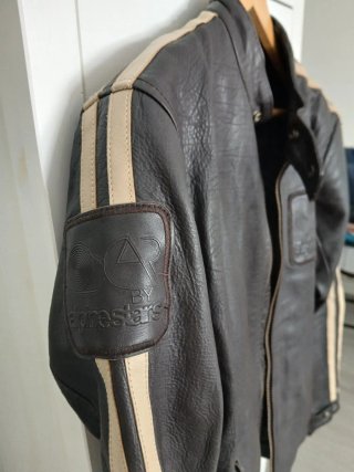 Chaqueta Moto Cuero AlpineStars marrón. Talla L
