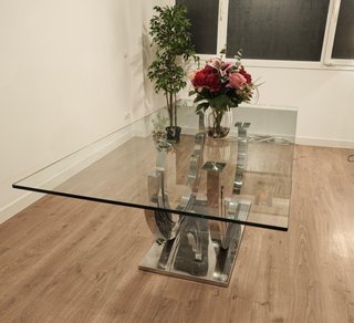 Mesa de comedor cristal 8 personas
