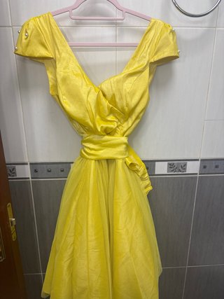 Vestido fiesta adolescente amarillo