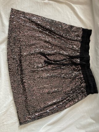 Falda lentejuelas negra y dorada