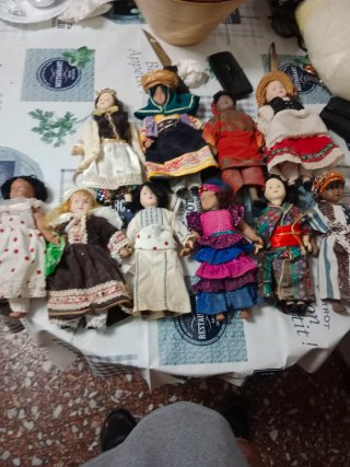 Lote 11 muñecas porcelana mini antiguas