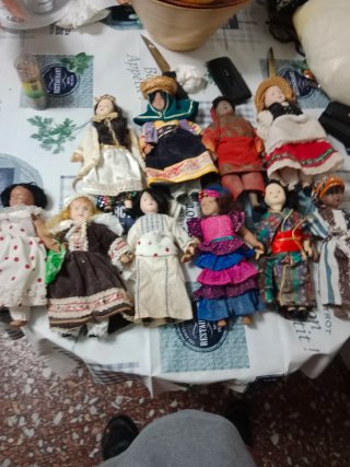 Lote 11 muñecas porcelana mini antiguas