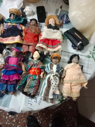 Lote 11 muñecas porcelana mini antiguas