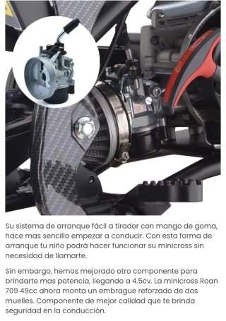 Mini Cross Roan 709 Gasolina 49cc 4.5CV