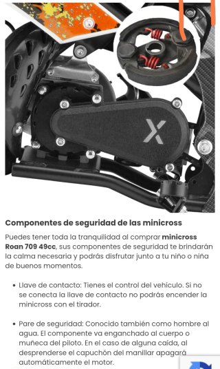 Mini Cross Roan 709 Gasolina 49cc 4.5CV