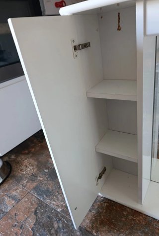 Espejo de baño , armario blanco