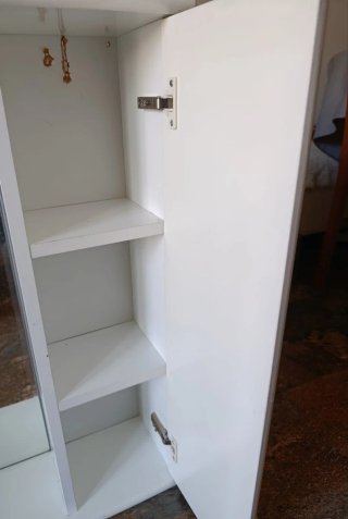 Espejo de baño , armario blanco