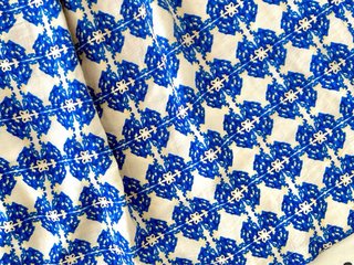 Falda pantalón estampada azul y blanco