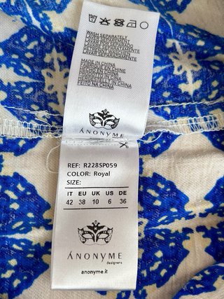 Falda pantalón estampada azul y blanco