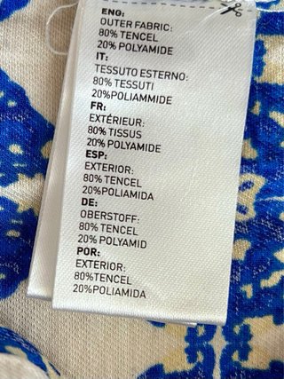 Falda pantalón estampada azul y blanco