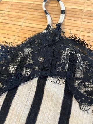 Blusa Zara Encaje Rayas Talla S
