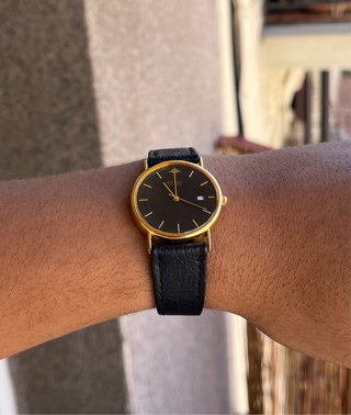 Seiko Quartz Dorado Negro Vintage 6Y39-7010