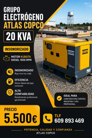 Grupo electrógeno Atlas Copco 20 KVA