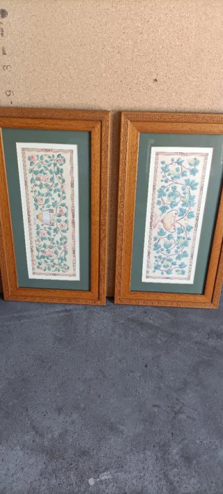 2 Quadri Decorativi Floreali in Legno