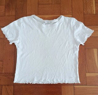 Camiseta Zara blanca manga corta talla 10