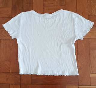 Camiseta Zara blanca manga corta talla 10