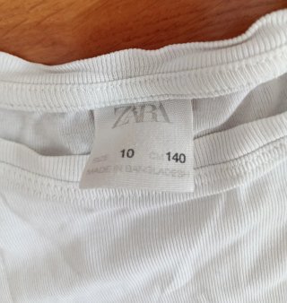 Camiseta Zara blanca manga corta talla 10