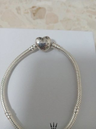 Pulsera Corazón Plata 18cm