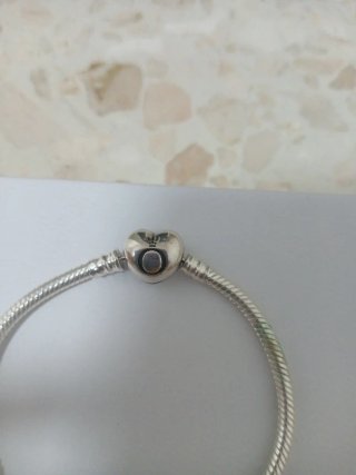 Pulsera Corazón Plata 18cm