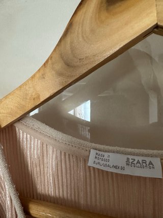 Blusa Zara L Plisada Rosa